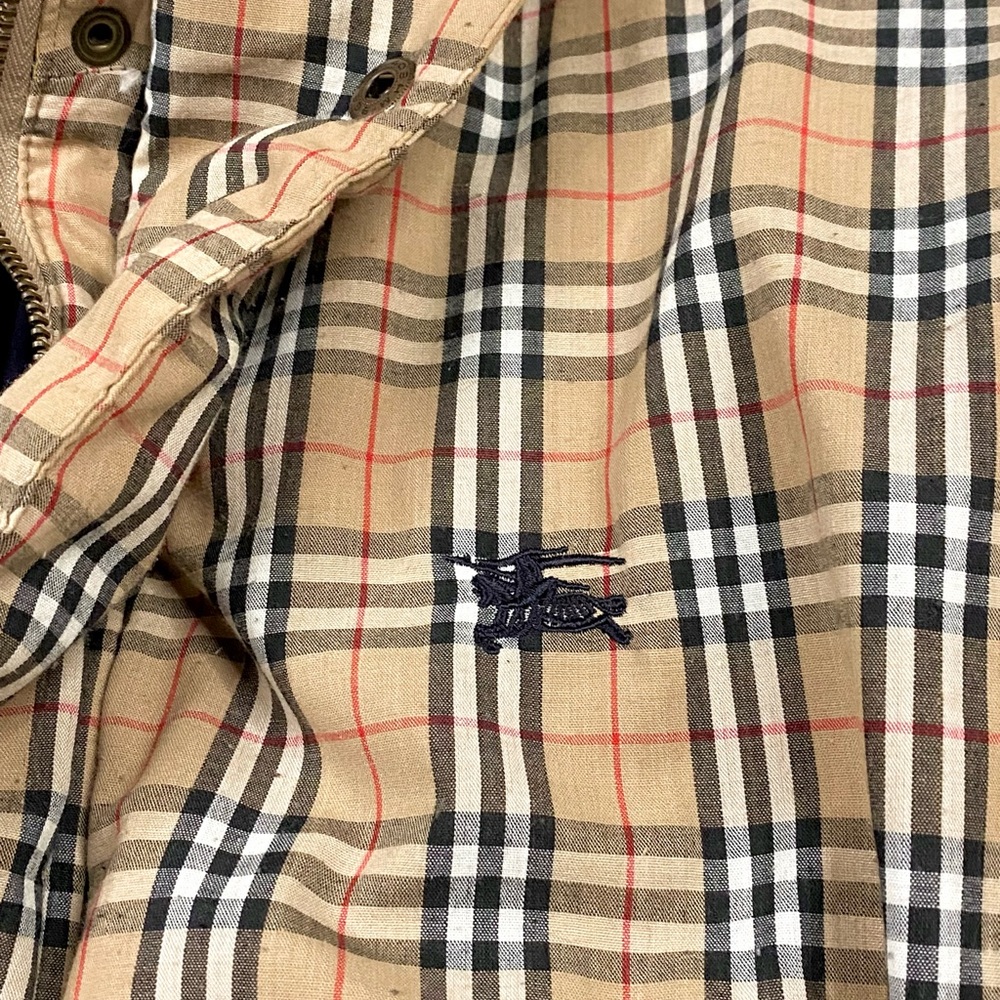 Men’s Burberry Plaid Check Monogram Goose Down Reversible Puffer Jacket - Picture 6 of 12